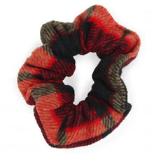 Load image into Gallery viewer, Plaid Flannel Hair Scrunchie Burgundy
