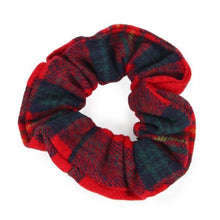 Load image into Gallery viewer, Plaid Flannel Hair Scrunchie Red
