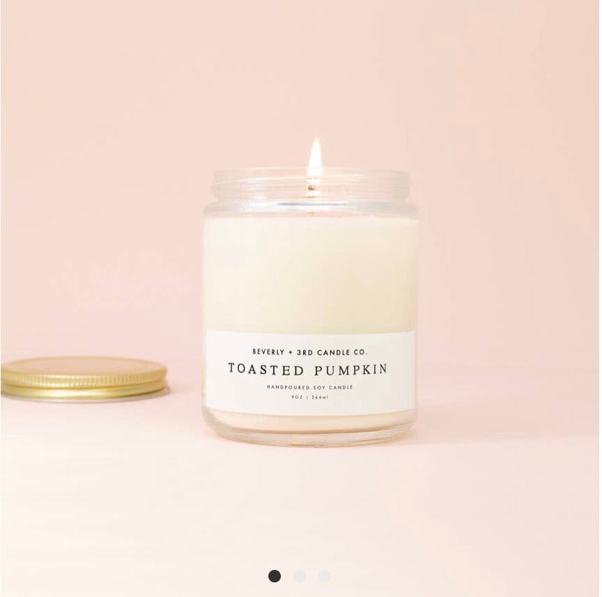 Beverly & 3rd Candle Co Toasted Pumpkin 9 oz Soy Candle