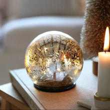Load image into Gallery viewer, LED Crackled Silver Light Globe
