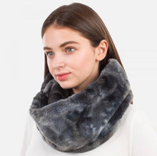 Load image into Gallery viewer, Faux Fur Infinity Scarf Grey
