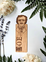 Load image into Gallery viewer, Poe hand engraved wooden bookmark 
