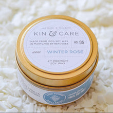 Load image into Gallery viewer, Kin &amp; Care Winter Rose 4oz Candle
