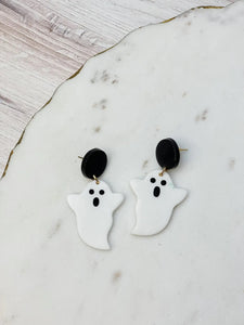 Clay Ghost Dangle Earrings